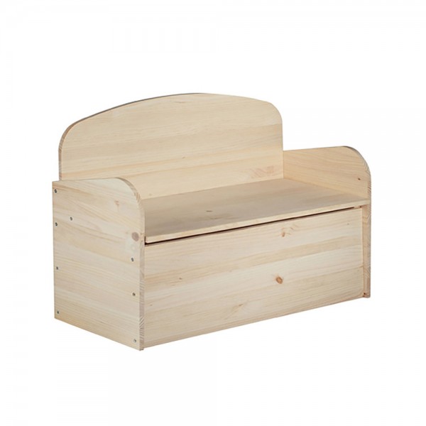 Banco baúl deco de pino 90 x 62 x 38 cm