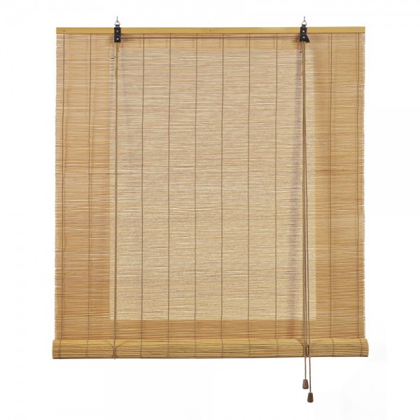 Estor enrollable bambú ocre mango 120 x 175 cm