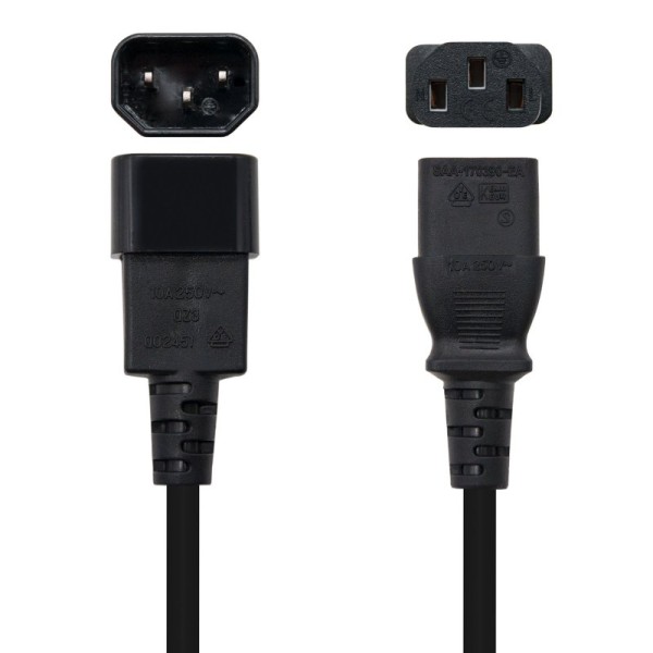 Nanocable cable alimentacion cpu, c13/h-c14/m, 3.m