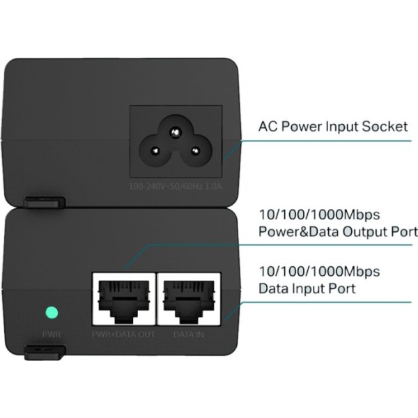 Tp-link poe160s inyector poe+ 2xgb